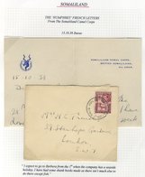 1938 Cover & Letter From The Humphrey French Correspondence From Burao To London With A 2a Cancelled 17.OCT.38. The Lett - Altri & Non Classificati