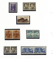 1937-51 KGVI Collection On Leaves Incl. 1937 Coronation Set VFU, 1937 Coronation Is UM Block Of Four Incl. Variety 'Hyph - Autres & Non Classés