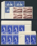 1947 Royal Visit 3d UM Marginal Block Of Four Incl. 'black-eyed Princess' Variety, SG.113a, 1949 British Settlers 1½d UM - Other & Unclassified