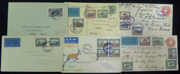 1931-39 First Flight Covers (6) From 1931 SWAA Windhoek - Kimberley 1d Stationery Envelope Addressed To Capt Wright SWAA - Autres & Non Classés