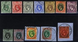 1912 MCCA Set, VFU (4d Some Blunt Perfs), 5s, 10s & £1 Vals Each Superb U On Separate Pieces, SG.45/56. (12) Cat. £450 - Altri & Non Classificati