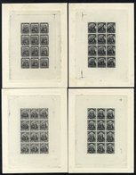 NEVIS 1861 1d, 4d, 6d & 1s - Set Of Four Sheetlets Of 12, Plate Proofs In Black Reprinted By The Royal Philatelic Soc. I - Altri & Non Classificati