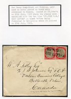 1905 Envelope To Canada, Bearing 1903 1d Pair Cancelled By 'ST. JOHN N B/SHIP LETTER' H/stamp (Hosking Fig. 1055) & Show - Altri & Non Classificati