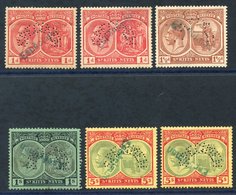 1912-29 1d Rose-carmine (2) Both Lightly Gum Toned, 1½d Red-brown, 1s (a Few Tone Spots On Reverse) & 5s (2), Each Perfo - Other & Unclassified