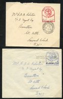 1940-41 Unstamped Envelopes (6) From R.A.A. Robertson To His Wife In Basseterre, Each Showing 'FROM H.M SHIP/PASSED BY C - Other & Unclassified