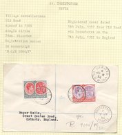 1951-52 'Wells' Envelopes (4) Registered To England, Two Franked At 5d, All Cancelled By ST. KITTS/OLD ROAD' C.d.s. (Pro - Altri & Non Classificati