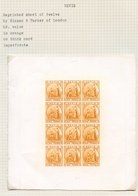 1862 (July) Recess, Imperf Colour Proof On Thick Card, 6d Orange Complete Sheet, Fine. - Other & Unclassified