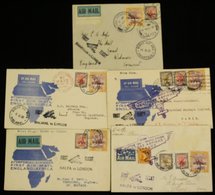 1931 First Flight Covers (5) - Imperial AW March 12th Juba - Paris Official Covers Back Stamped Athens & Paris Obverse B - Other & Unclassified