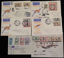 1931-32 First Flight Covers (6) Incl. 1931 Dec 18th Imperial Airways Christmas Flight Atbara - Cape Town Registered Bear - Other & Unclassified