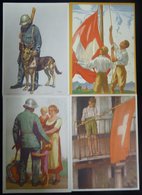 1930's Red Cross Cards, Selection Of Ten Different Stationery Unused Cards With Colour Images Incl. Flag Waving, Soldier - Autres & Non Classés
