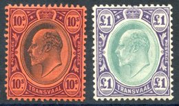 1902 CCA 10s Black & Purple/red UM, SG.255, 1908 MCCA £1 Green & Violet, Fine M (short Perf Right Side), SG.272. (2) Cat - Other & Unclassified