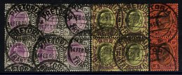 1902 CCA 2/6d Block Of Six, 5s Block Of Four, 10s Vertical Pair, All U With Pretoria C.d.s's, SG.253/5. (12) Cat. £414+ - Altri & Non Classificati