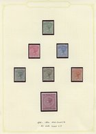 Collection On Leaves, 1851-55 1d Purple Brown, 1862-63 P.11½ & 12 4d & 6d, 1863-80 6d (2), 1s & 1876 1s All U. 1883-94 S - Other & Unclassified