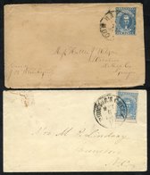 CONFEDERATE STATES 1861-62 Two Covers Each Franked 10c Blue Jefferson (Sc.2), Tied Tudor Hall, A & Protectors Creek, VA. - Altri & Non Classificati