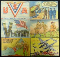 1940's WWII Comic Propaganda Cards Incl. Wartime Cartoon Images. (32) - Autres & Non Classés