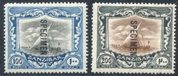 1913 100r Black & Blue And 200r Brown & Black Single Pulled Perf At Lower Left, Both Optd SPECIMEN Fresh M, SG.260fs, 26 - Altri & Non Classificati