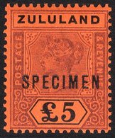 1894-96 CCA £5 Purple & Black/red Optd SPECIMEN Superb Fresh UM, SG.29s. Cat. £475 - Altri & Non Classificati