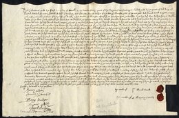 1648 (Dec 1) Indenture Concerning A House & Land, Agreed Between Samuel Bridger Of Gloucester, Gentleman, And Edward Har - Andere & Zonder Classificatie