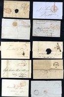 1790's-1850 Pre-stamp Or Stampless Covers Incl. Numerous London Tombstones Or Paid Marks, Hand Struck 1, 2 & 3, Mileage  - Other & Unclassified