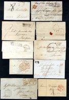 1800-40's Range Of Pre-stamp Or Stampless Covers Incl. 1824 Bedale /P.P. 1836 Colchester/P.P, 1837 INDIA LETTER/LIVERPOO - Altri & Non Classificati