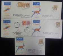 1932 Imperial AW First Flight Covers (5) From 1932 First Regular Service London - Cape Town 1s KGV Tied Croydon Aerodrom - Other & Unclassified