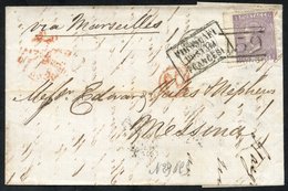 1866 Cover From Glasgow To Sicily, Franked 6d Lilac (SG.97) Wing Margin Example, Tied Glasgow Duplex, Also Tied By Boxed - Altri & Non Classificati