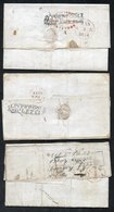 1833-34 Entire Letters (3) From Cayes, Haiti Sent To Ceres, Fifeshire, Each Bears ½d Wheel Tax Mark Charged At 1/8d Or 2 - Other & Unclassified