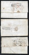 1833-34 Entire Letters (3) From Cayes, Haiti Sent To Ceres, Fifeshire, Each Bears ½d Wheel Tax Mark Charged At 1/8d Or 2 - Autres & Non Classés