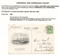 1909 David MacBrayne Ltd Illustrated PPC Franked ½d Edward Tied Fine 'GREENOCK & ARDRISHAIG/A/GRENADIER' Code 'A' Mornin - Altri & Non Classificati
