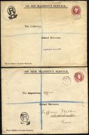 QV 3d Die OHMS Envelopes To The Inland Revenue Registered From Ipswich 1905, E041 (Cat. £100) & E042 (Cat. £150), Minor  - Other & Unclassified