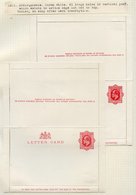 QV-KEVII Selection Of 90 Unused Postcards/letter Cards Plus Three Wrapper Bands, Neatly Hinged To Written Up Album Leave - Other & Unclassified