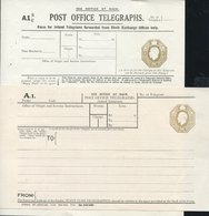 KGV P.O Telegraph 1s Dies Stock Exchange, Huggins TP49(bc) Cat. £100 & TP23(Ab) Cat. £100, Very Fine, Oswald Marsh Recei - Other & Unclassified