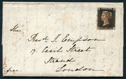 1840 Oct 17th Cover From Knaresborough To London, Franked Pl.1b FH, Large Margined Example Cancelled By A Fine Red MC, R - Other & Unclassified