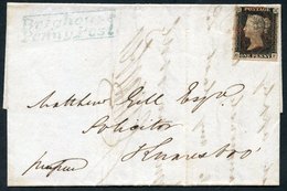 1840 Nov 27th Cover From Brighouse To Knaresborough, Franked Pl.1b GF, Large Margined Example Cancelled By Red MC, Obver - Other & Unclassified