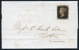 1840 Oct 30th Cover From Grand Junction Railway, Liverpool To B. Hick & Son, Bolton (engineering Company), Franked Pl.1b - Altri & Non Classificati