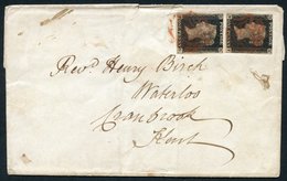 1840 Cover From Tonbridge Wells To Cranbrook, Franked Pl.1b MF, Close Cut To Good Margins & MG Three Margins, Both Cance - Other & Unclassified