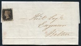 1840 Dec 14th Cover From Manchester To Bolton, Franked Pl.1b TK, Four Margined Placed At The Left Side Of The Cover, Can - Other & Unclassified