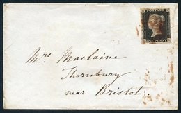 1840 Envelope From Oxford To Thornbury, Nr Bristol, Franked Pl.2 GK, Good To Large Margins, Tied Red MC, Reverse Bears O - Altri & Non Classificati