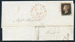 1840 Cover From Cheltenham To Alton, Hants, Franked Pl.2 QJ Large Margined Example, Tied By Fine Red MC, Cheltenham C.d. - Altri & Non Classificati