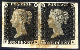 Plate 2 TK-TL Corner Pair With Good To Huge Margins, Cancelled Red Maltese Crosses. (2) - Other & Unclassified