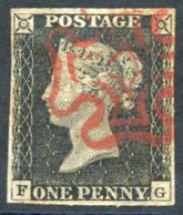 Plate 3 FG (grey Black), Four Good Margins, Very Fine Red MC. A Handsome Stamp. - Other & Unclassified