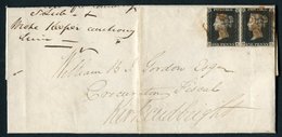 1841 Feb 6th Cover From Gatehouse To Kirkcudbright, Franked Pl.4 DK/DL Horizontal Pair, DK Four Margins, DL Three Margin - Altri & Non Classificati