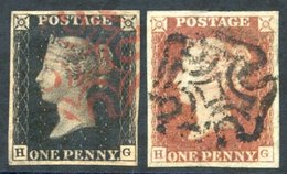 Plate 5 HG, Four Good Margins, Fine Red MC, Matched With Red Printing - Four Large Margins, Fine Centrally Struck Black  - Altri & Non Classificati