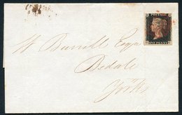 1840 Sept 24th Cover From London To Bedale, Yorkshire, Franked Pl.6 GC, Good To Huge Margins, Cancelled By A Red MC, Rev - Other & Unclassified