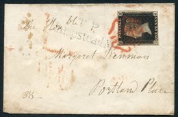 1840 July 27th Small Envelope Addressed To Portland Place, Franked Pl.6 TE, Good To Very Large Margins (placed Sideways  - Other & Unclassified