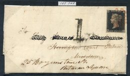 1840 Nov 11th Cover From London To Hampton Court Palace, Franked Pl.7 QE, Fine Four Margin Example Tied With A Neat Red  - Altri & Non Classificati