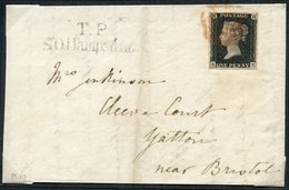1841 Feb 4th Cover Front & Back Flap From London To Yatton, Nr Bristol, Franked Pl.10 EK, Four Good Even Margins, Tied B - Altri & Non Classificati