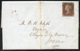 1842 Feb 5th Entire Edinburgh To Irvine, Franked Pl.2 BB, Good To Large Margined Example Tied By The Distinctive Edinbur - Altri & Non Classificati