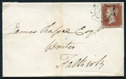 1841 Cover From Grangemouth To Falkirk, Franked Red From Black Plate 8 KG, Good To Large Margins, Tied Fine Black MC, Re - Altri & Non Classificati