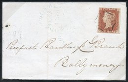 1841 Banking Newspaper From Newtownards To Ballymoney, Franked Pl.9 FG, Nice Four Margins, Tied VF Black Maltese Cross,  - Altri & Non Classificati